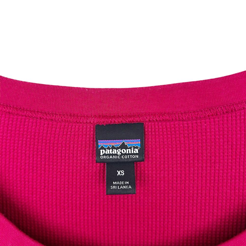 Patagonia Red Organic Cotton Thermal 3/4 Sleeve Shirt Sz XS - Picture 3 of 6